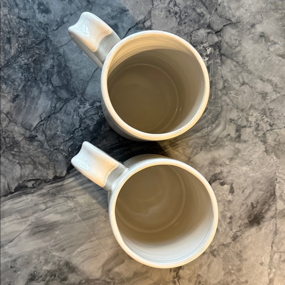 Mud Pie Cream and Tan Ceramic Mug Set - Picture 4 of 5